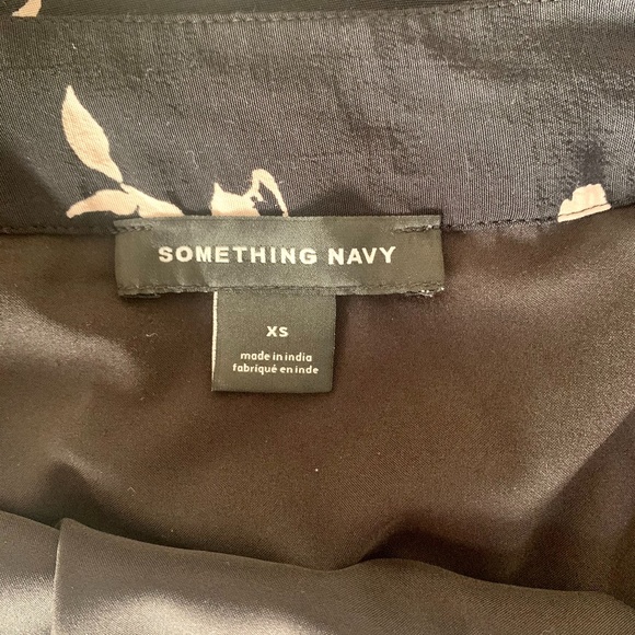 Something Navy High Waist Midi Skirt In Black Etch - Picture 7 of 9